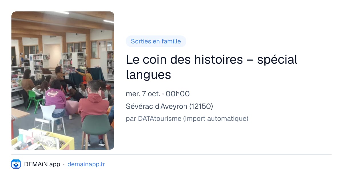 Le coin des histoires – spécial langues — Sévérac d'Aveyron