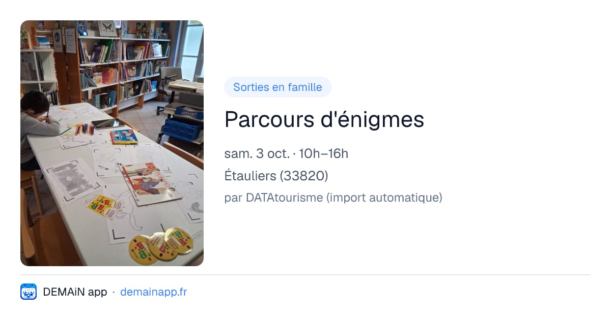 Parcours d'énigmes — Étauliers