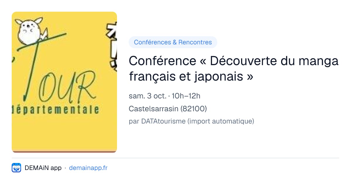 Conférence « Découverte du manga français et japonais » — Castelsarrasin