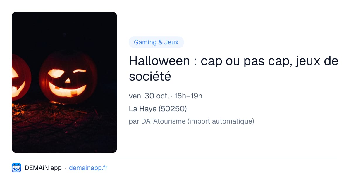 Halloween : cap ou pas cap, jeux de société — La Haye