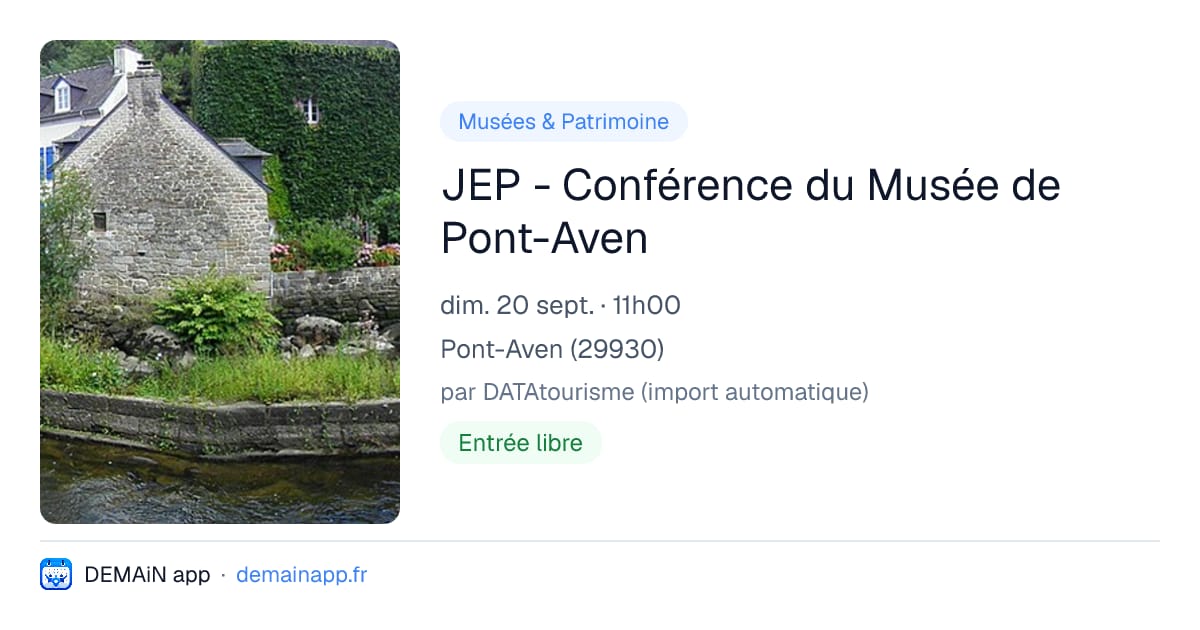 JEP - Conférence du Musée de Pont-Aven — Pont-Aven