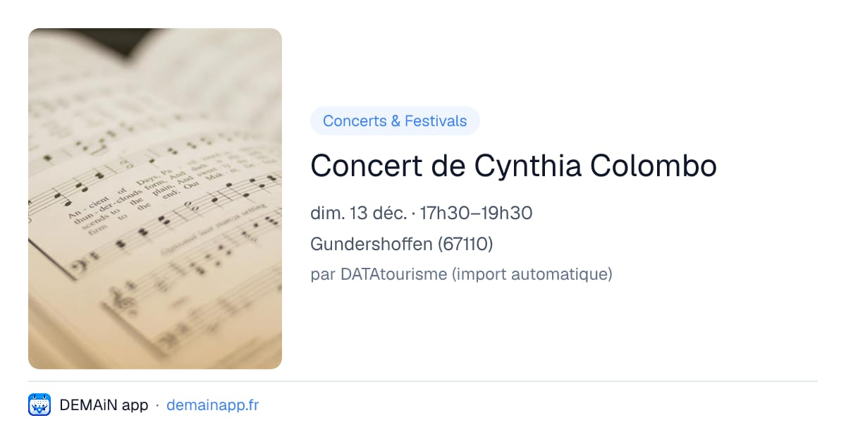 Concert de Cynthia Colombo — Gundershoffen