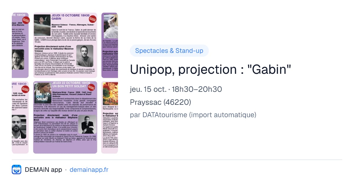 Unipop, projection : "Gabin" — Prayssac