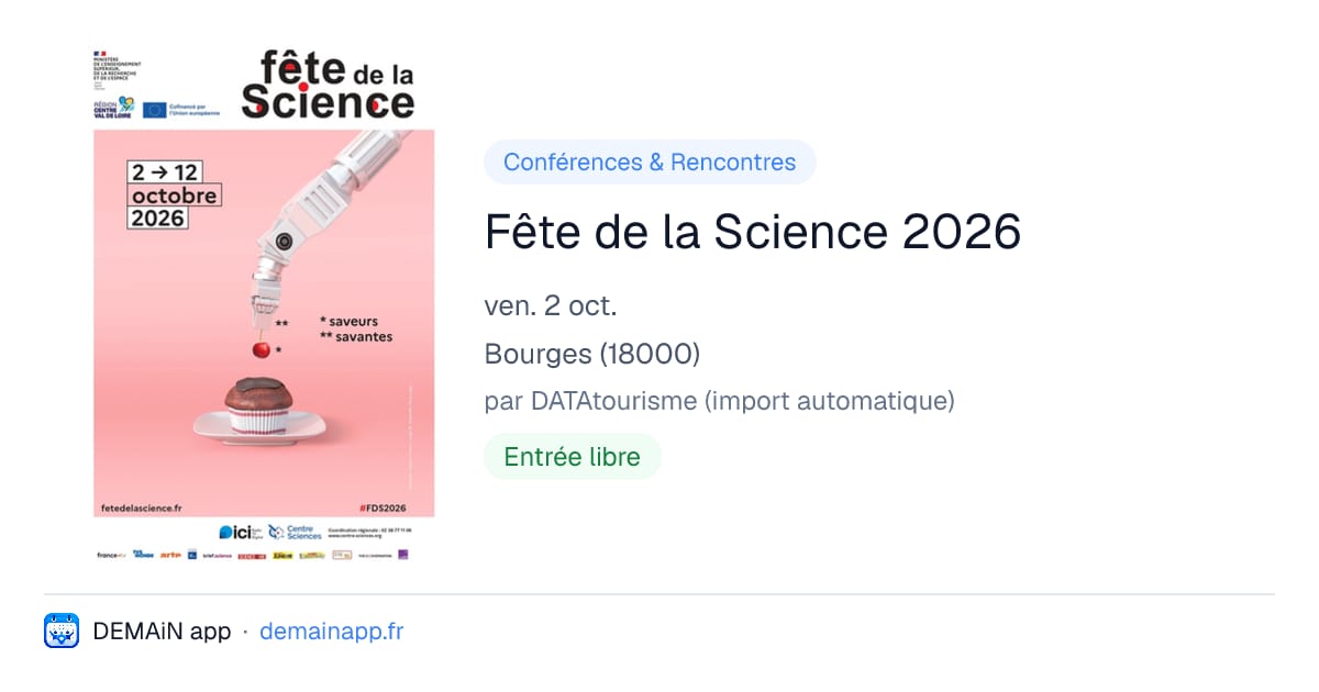 Fête de la Science 2026 — Bourges