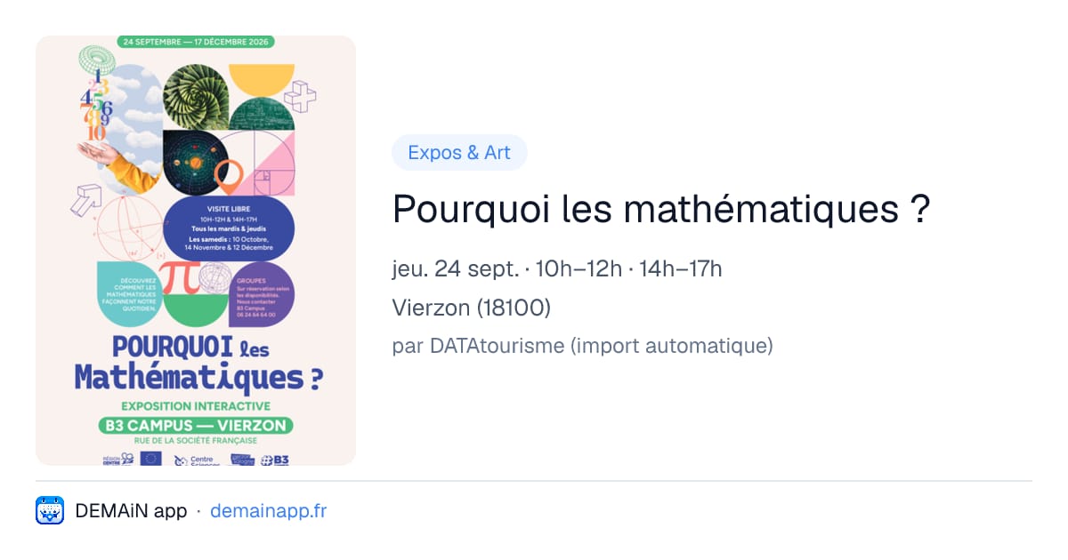 Pourquoi les mathématiques ? — Vierzon