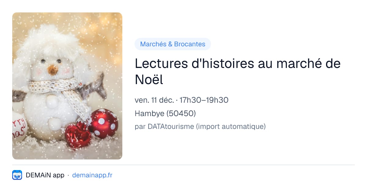 Lectures d'histoires au marché de Noël — Hambye