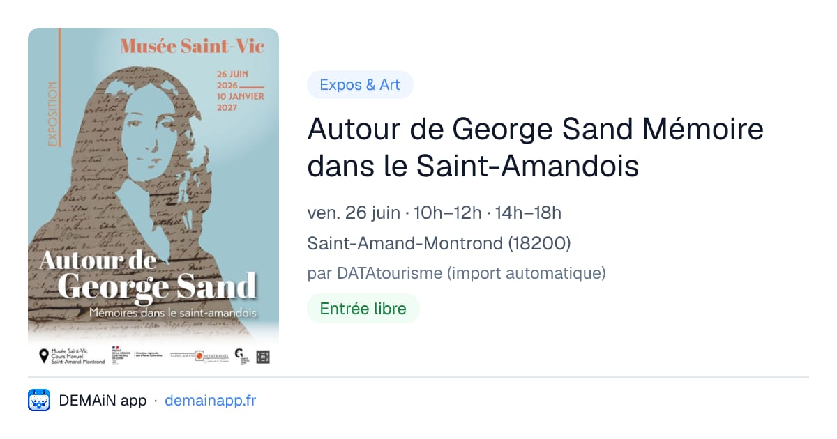Autour de George Sand Mémoire dans le Saint-Amandois — Saint-Amand-Montrond