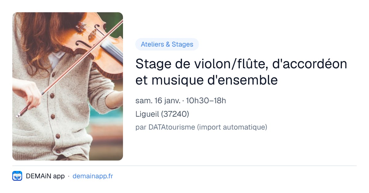 Stage de violon/flûte, d'accordéon et musique d'ensemble — Ligueil