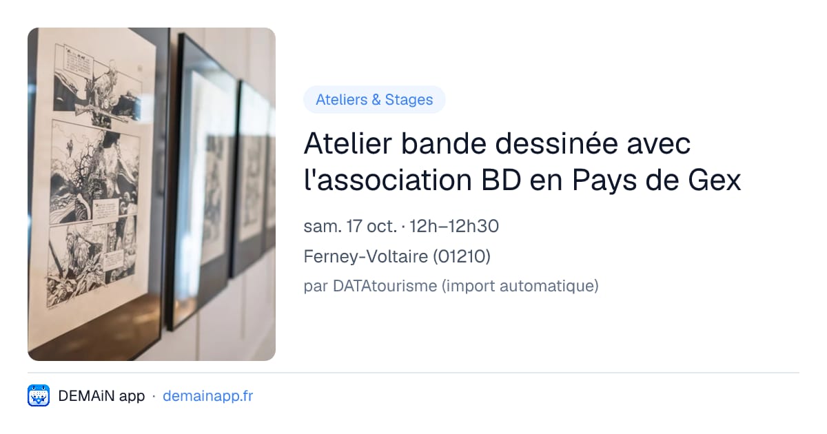 Atelier bande dessinée avec l'association BD en Pays de Gex — Ferney-Voltaire