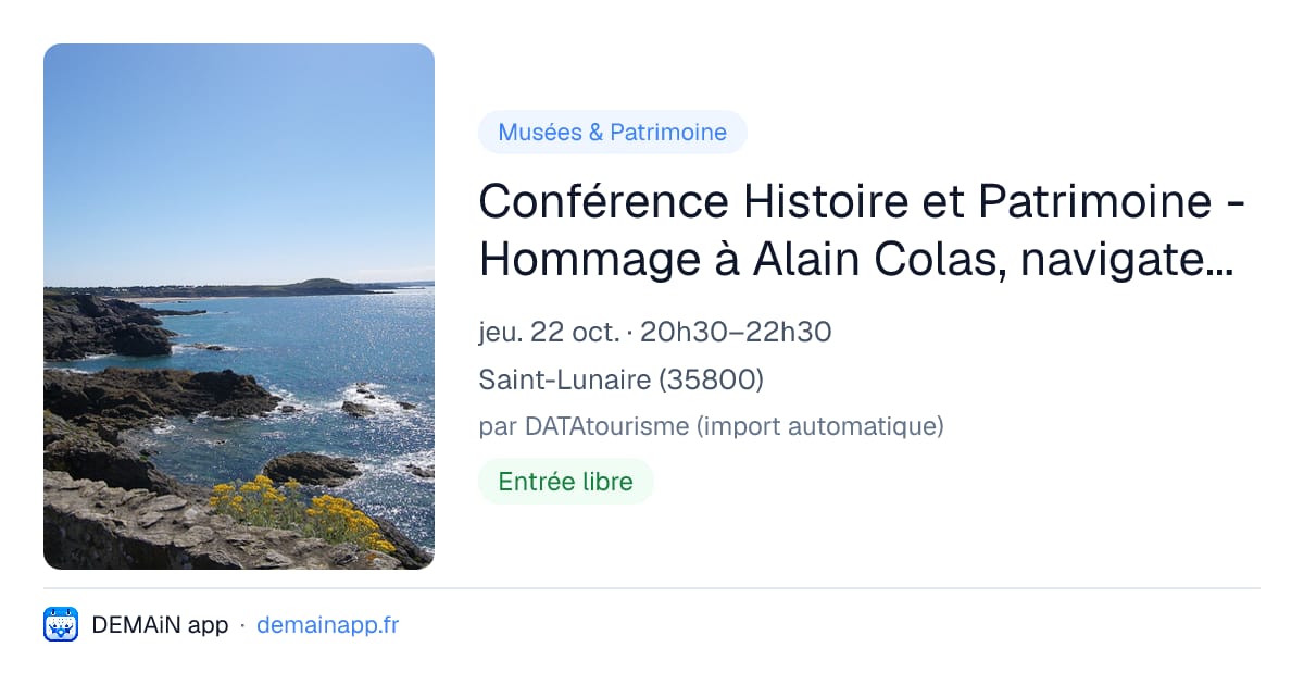 Conférence Histoire et Patrimoine - Hommage à Alain Colas, navigateur solitaire — Saint-Lunaire