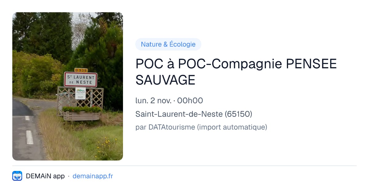 POC à POC-Compagnie PENSEE SAUVAGE — Saint-Laurent-de-Neste