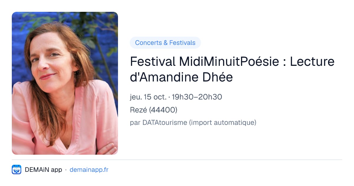 Festival MidiMinuitPoésie : Lecture d'Amandine Dhée — Rezé