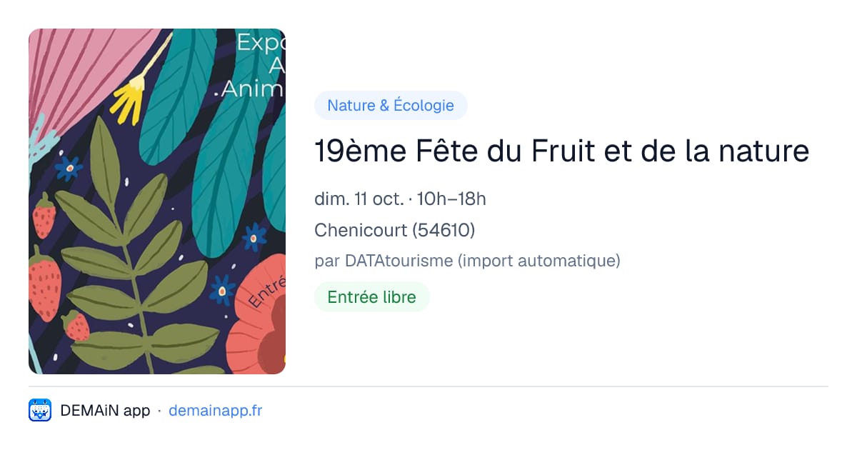 19ème Fête du Fruit et de la nature — Chenicourt