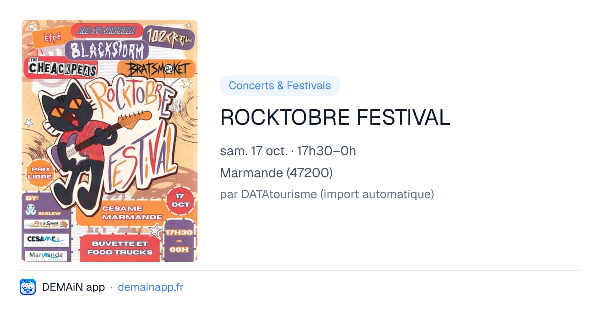 ROCKTOBRE FESTIVAL — Marmande