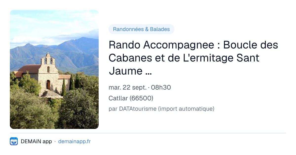 Rando Accompagnee : Boucle des Cabanes et de L'ermitage Sant Jaume de Calaons — Catllar