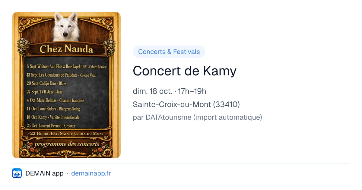 Concert de Kamy — Sainte-Croix-du-Mont