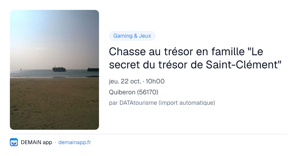 Chasse au trésor en famille "Le secret du trésor de Saint-Clément" — Quiberon