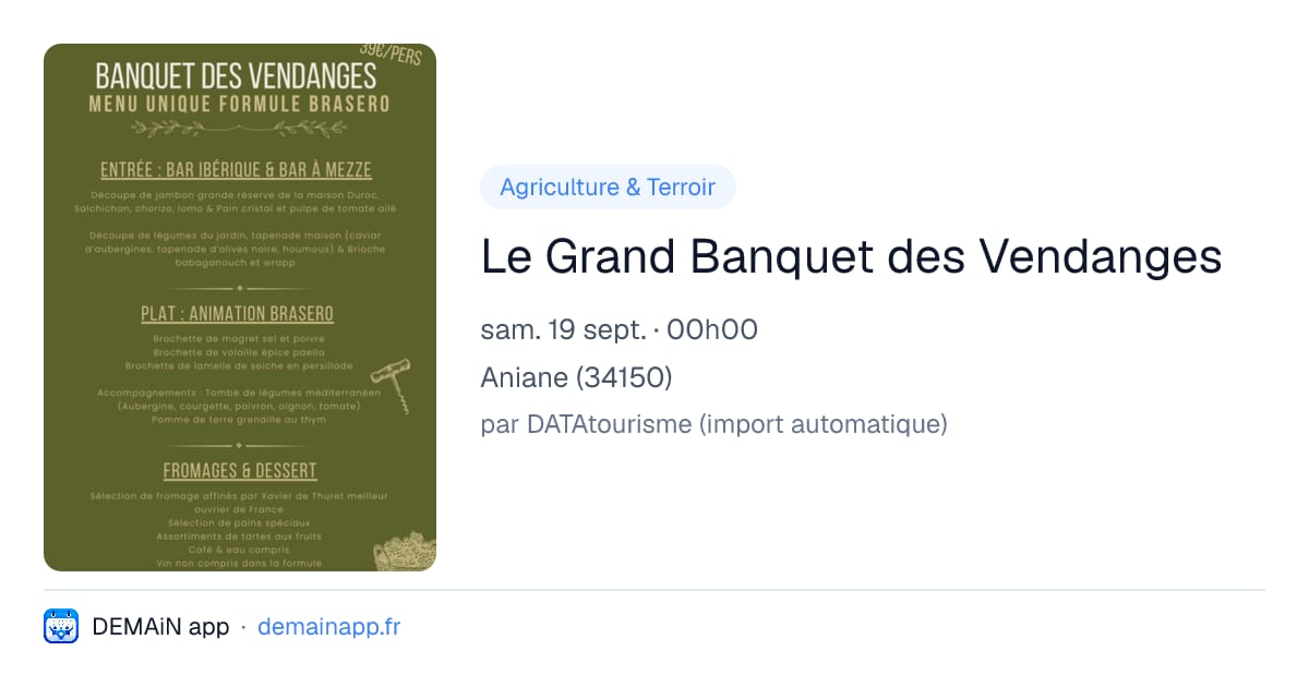 Le Grand Banquet des Vendanges — Aniane