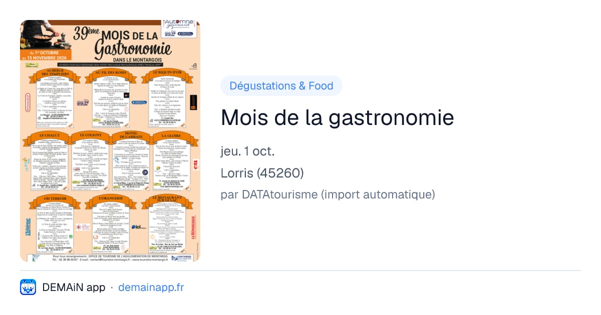 Mois de la gastronomie — Lorris