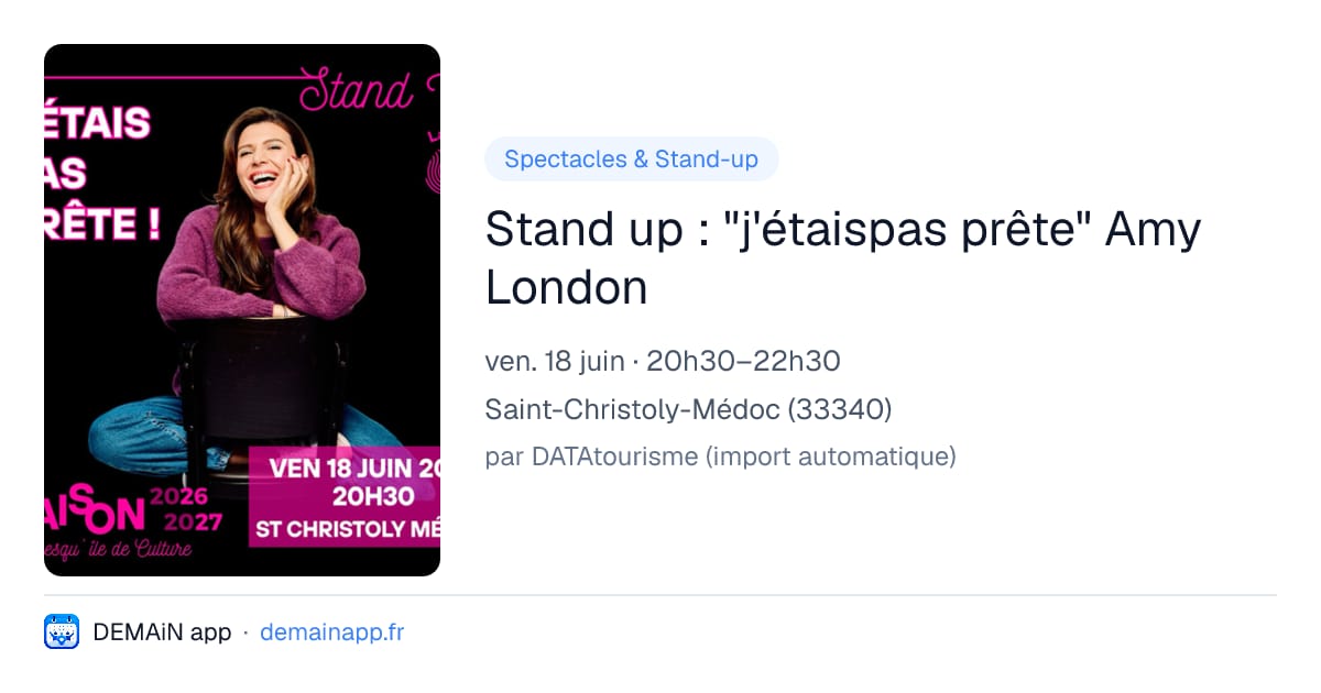 Stand up : "j'étaispas prête" Amy London — Saint-Christoly-Médoc