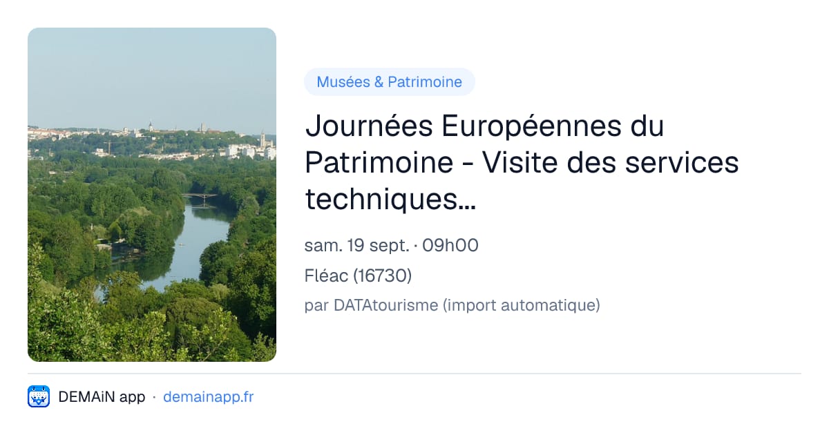 Journées Européennes du Patrimoine - Visite des services techniques municipaux — Fléac