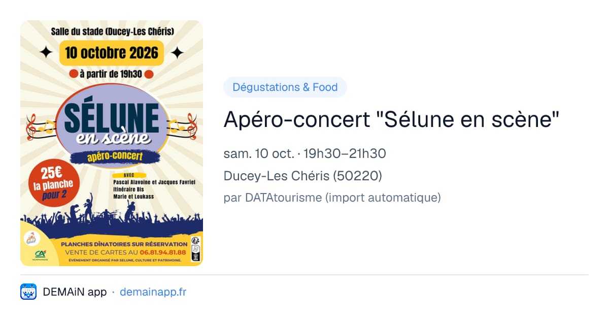 Apéro-concert "Sélune en scène" — Ducey-Les Chéris