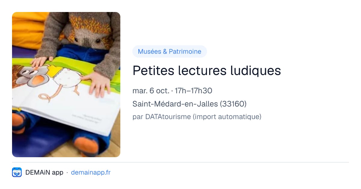 Petites lectures ludiques — Saint-Médard-en-Jalles