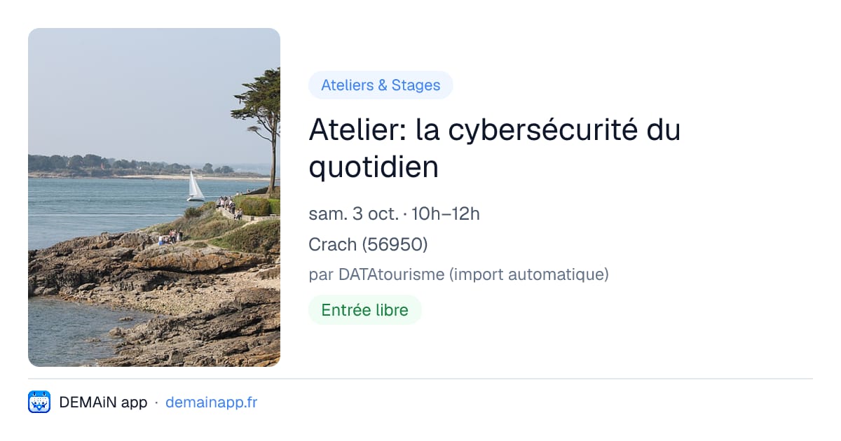 Atelier: la cybersécurité du quotidien — Crach