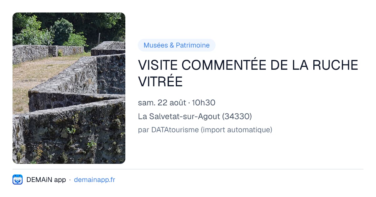 VISITE COMMENTÉE DE LA RUCHE VITRÉE — La Salvetat-sur-Agout