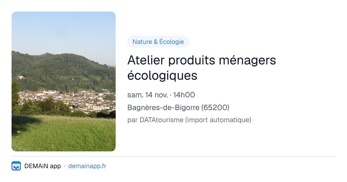 Atelier produits ménagers écologiques — Bagnères-de-Bigorre