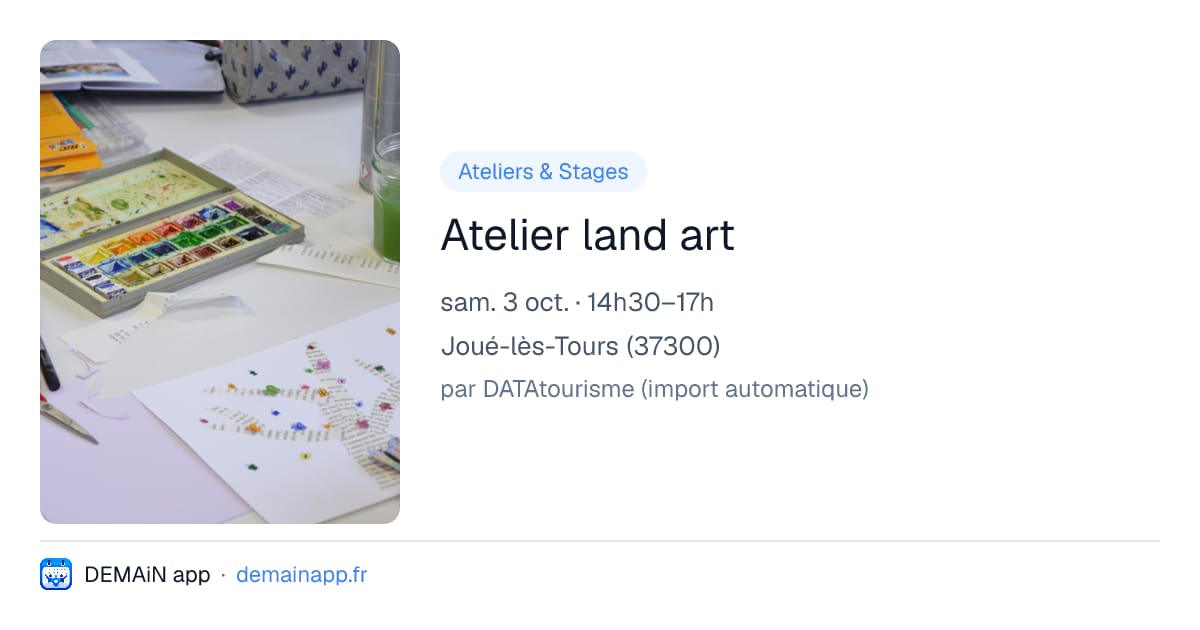 Atelier land art — Joué-lès-Tours
