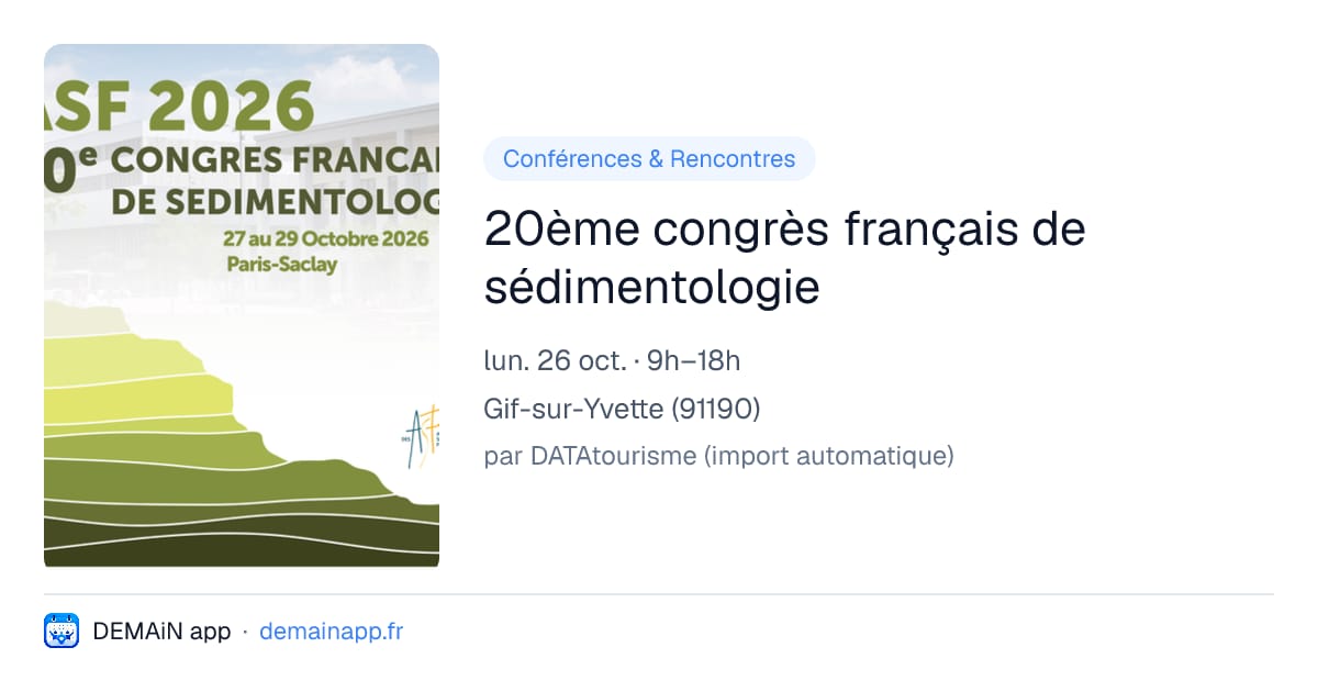 20ème congrès français de sédimentologie — Gif-sur-Yvette