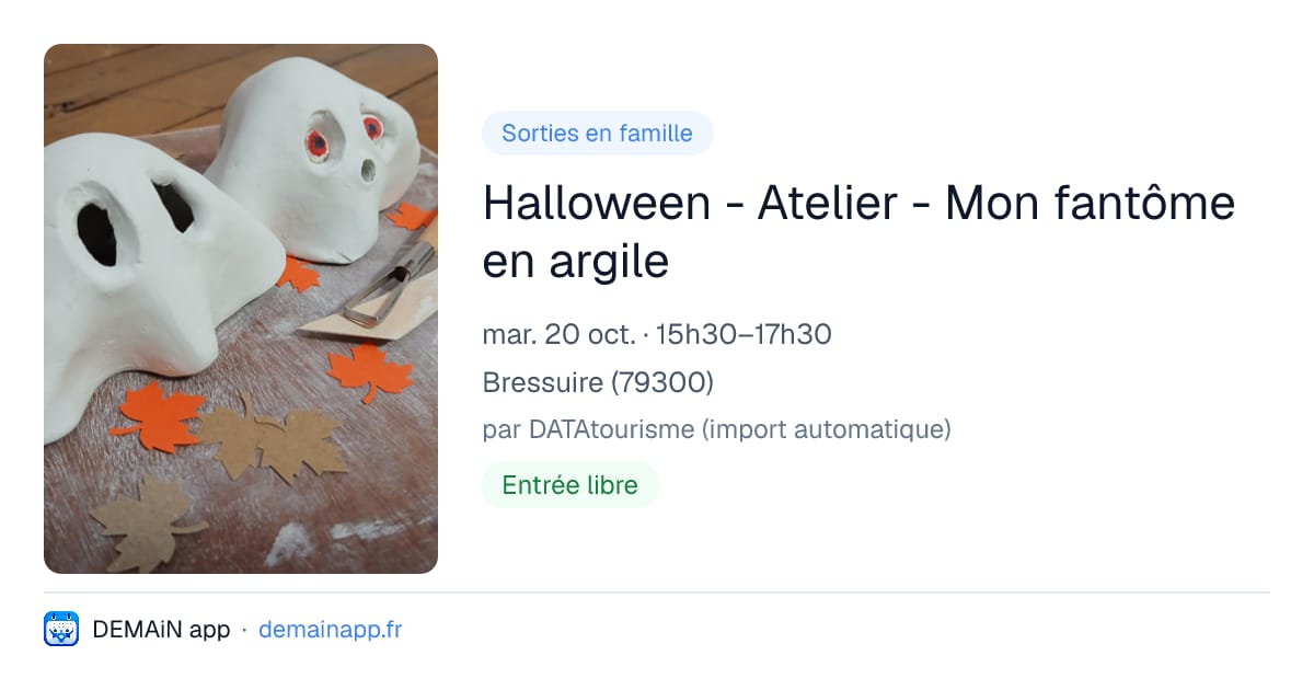 Halloween - Atelier - Mon fantôme en argile — Bressuire