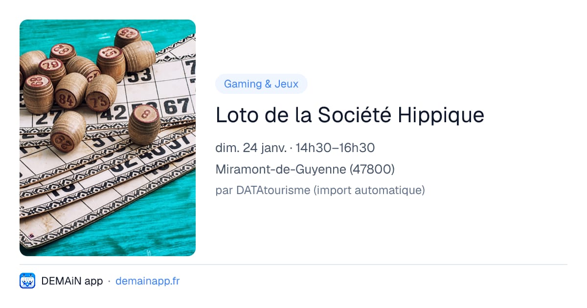 Loto de la Société Hippique — Miramont-de-Guyenne
