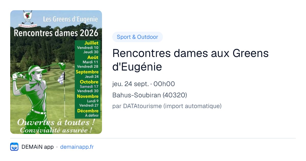 Rencontres dames aux Greens d'Eugénie — Bahus-Soubiran