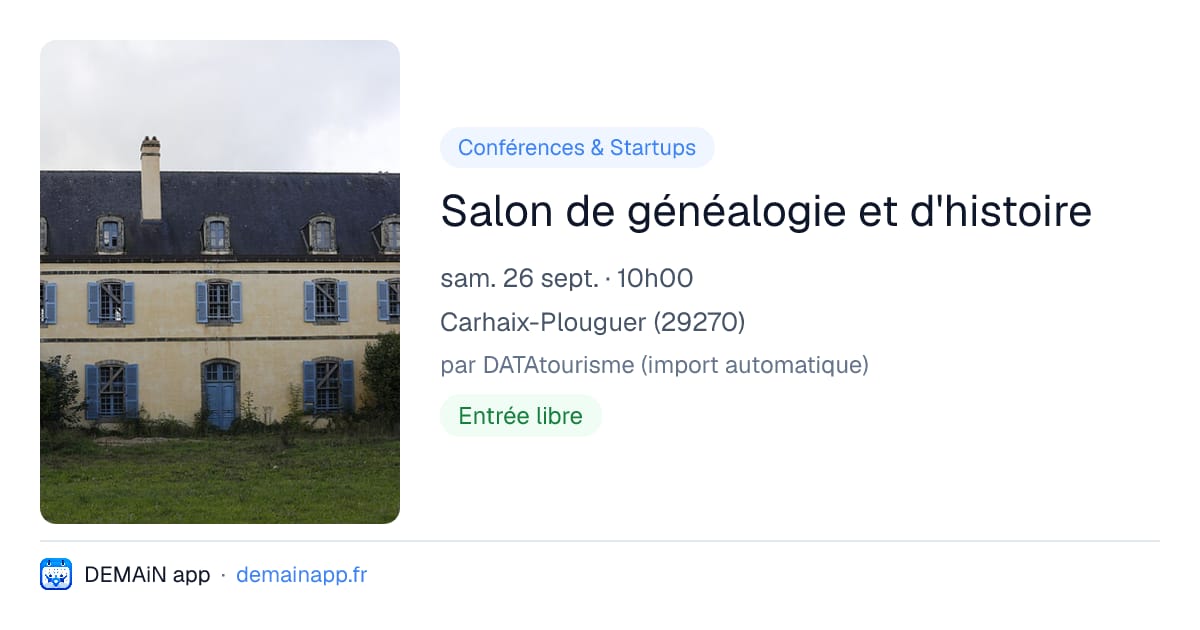 Salon de généalogie et d'histoire — Carhaix-Plouguer