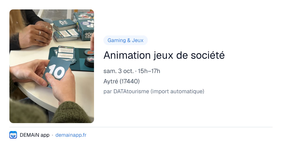 Animation jeux de société — Aytré