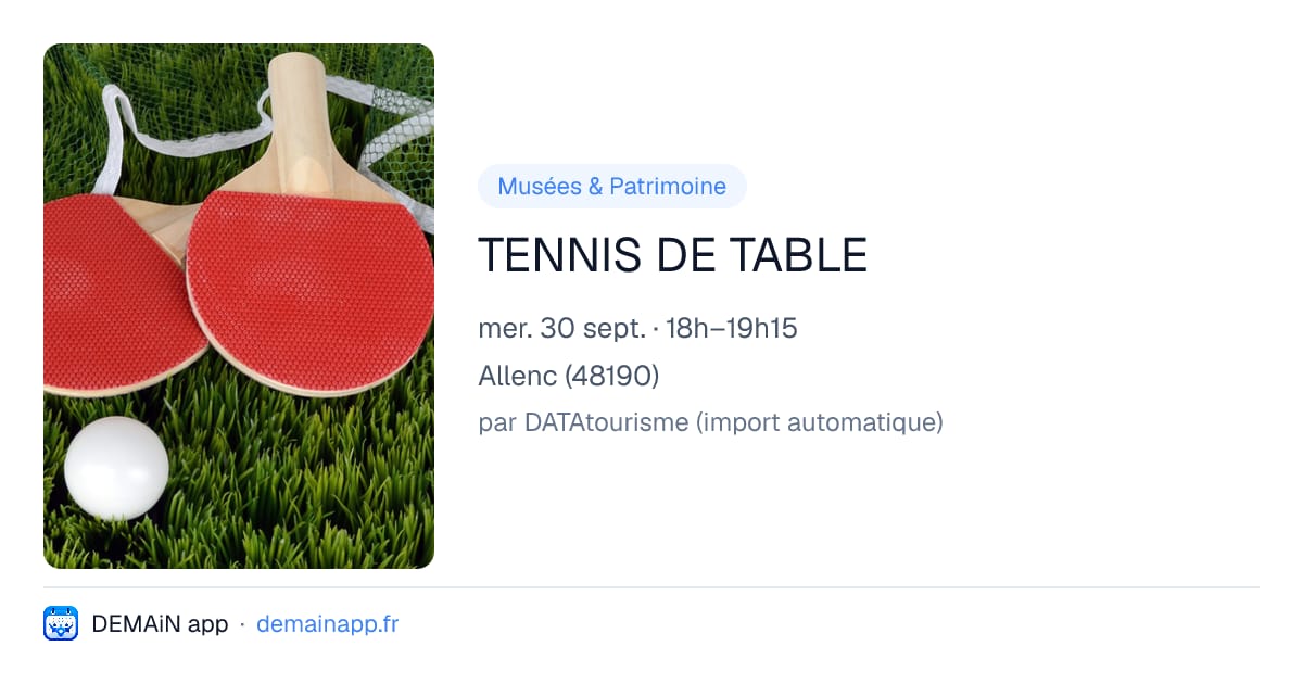 TENNIS DE TABLE — Allenc