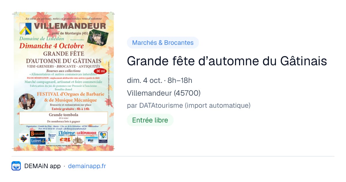 Grande fête d’automne du Gâtinais — Villemandeur