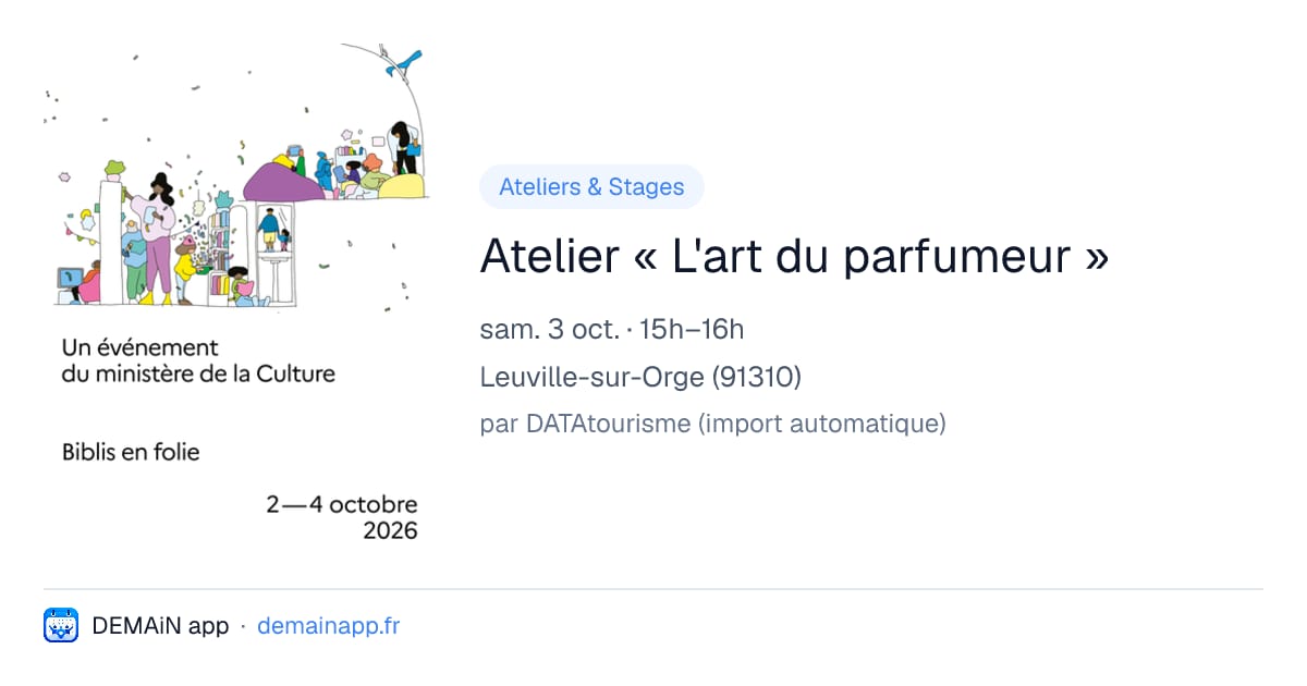 Atelier « L'art du parfumeur » — Leuville-sur-Orge
