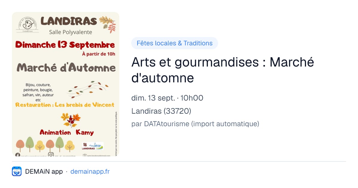 Arts et gourmandises : Marché d'automne — Landiras