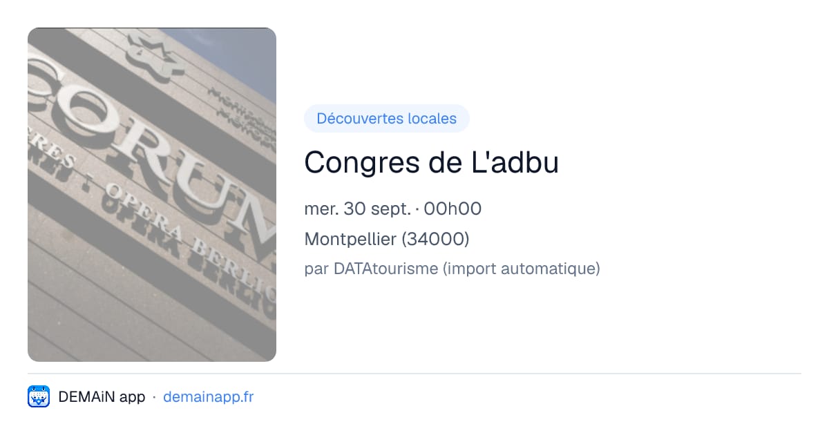 Congres de L'adbu — Montpellier