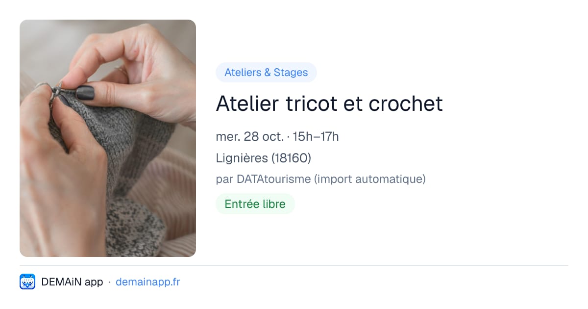 Atelier tricot et crochet — Lignières