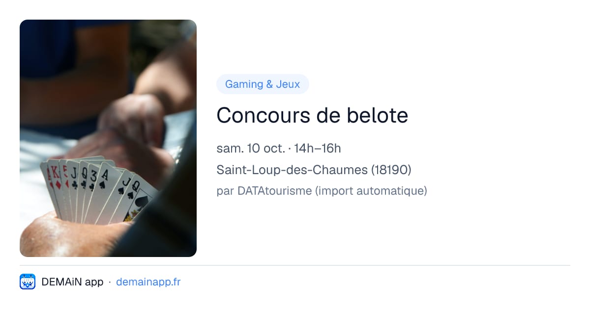 Concours de belote — Saint-Loup-des-Chaumes