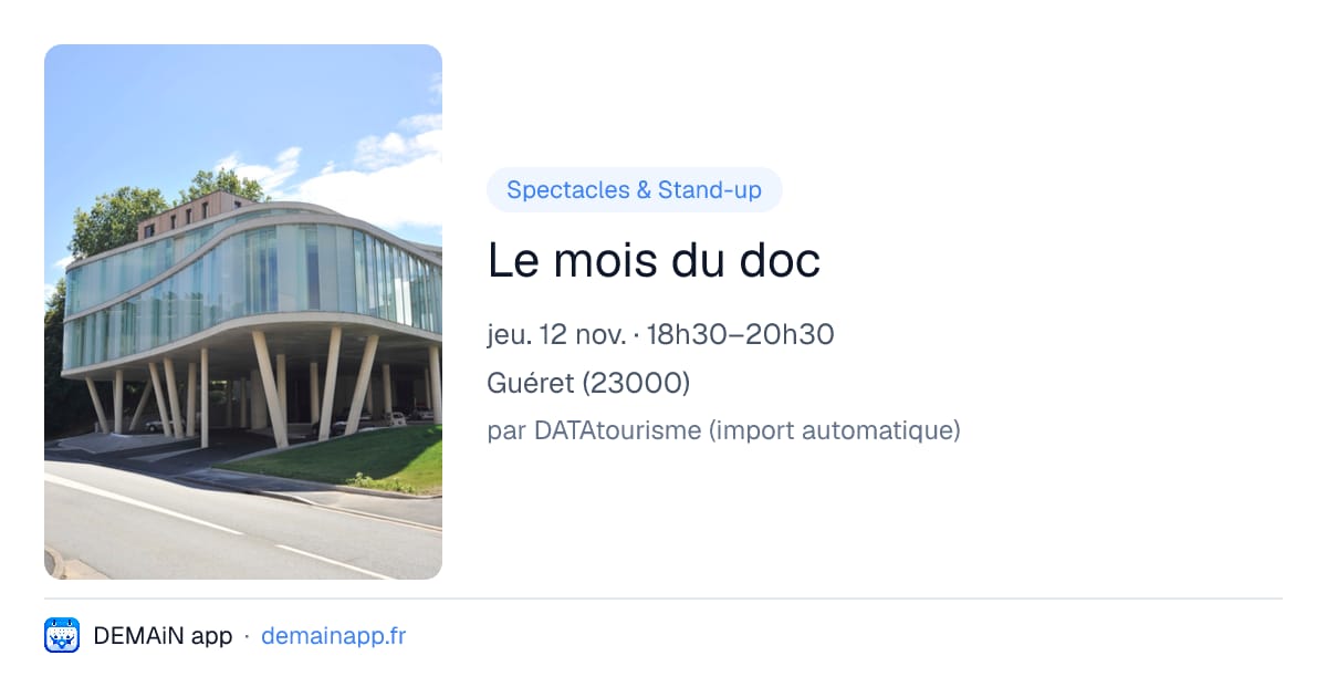 Le mois du doc — Guéret