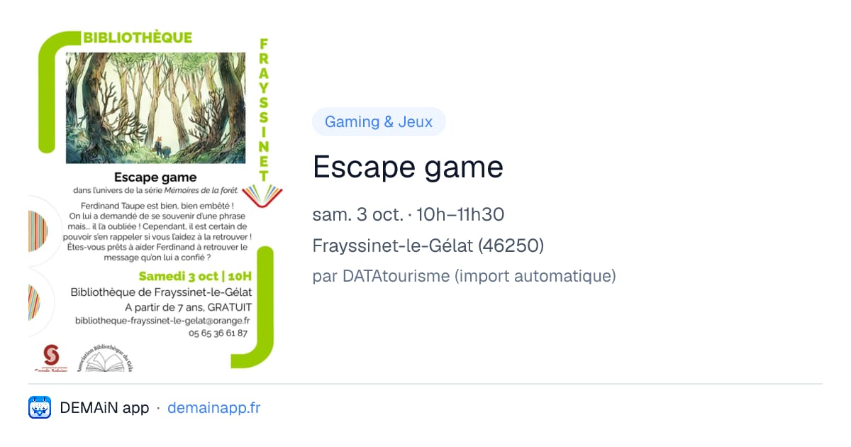Escape game — Frayssinet-le-Gélat