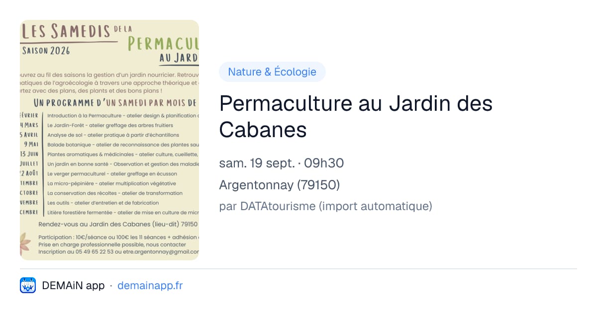 Permaculture au Jardin des Cabanes — Argentonnay