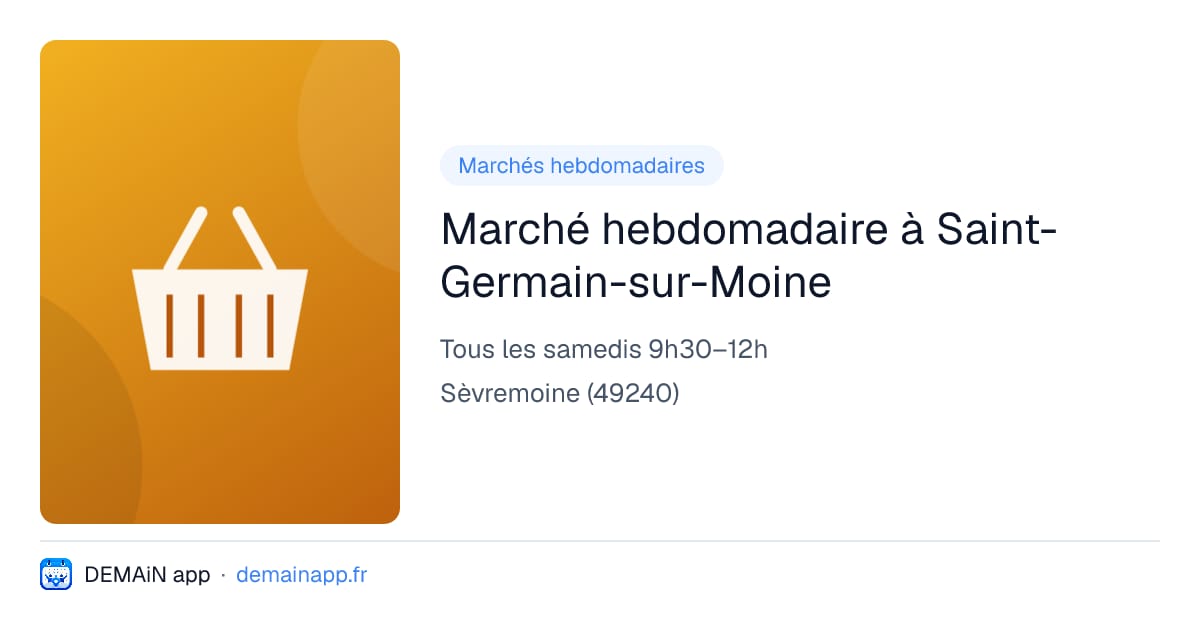 Marché hebdomadaire à Saint-Germain-sur-Moine — Sèvremoine