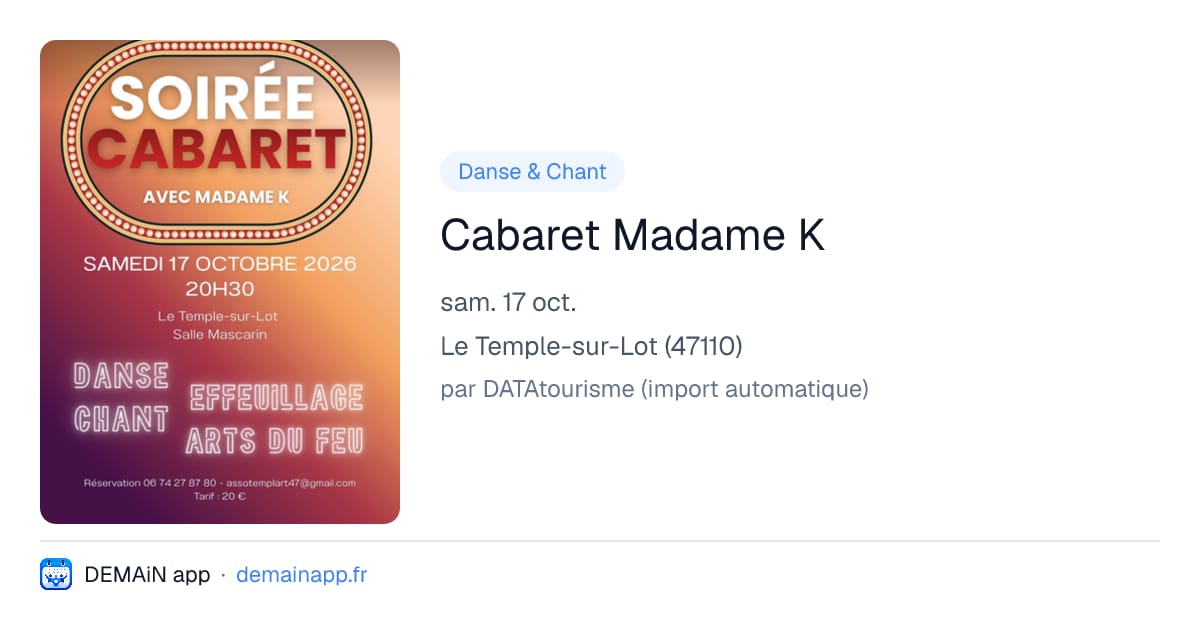 Cabaret Madame K — Le Temple-sur-Lot