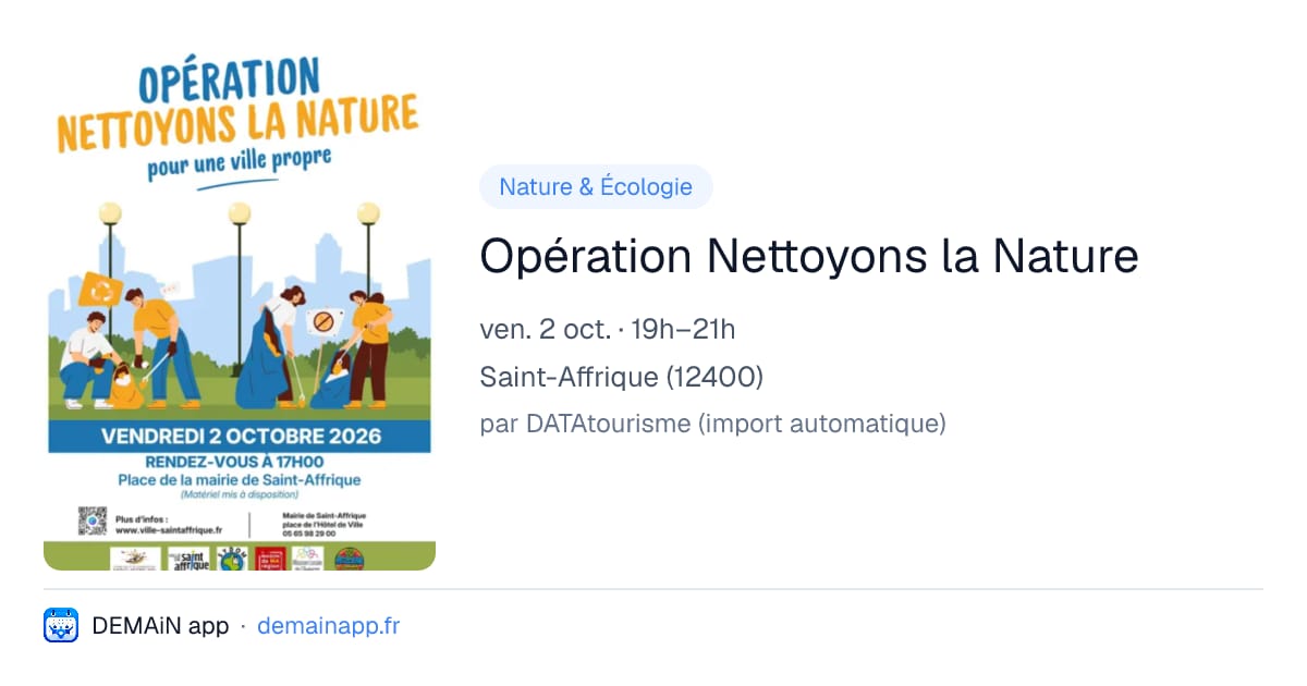 Opération Nettoyons la Nature — Saint-Affrique